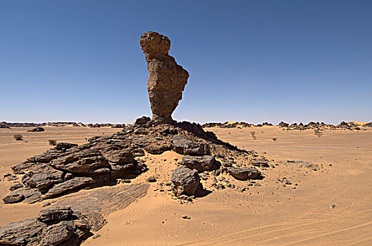 石头,排列,手指,真主,阿卡库斯,山峦,撒哈拉沙漠,费赞,利比亚,北非