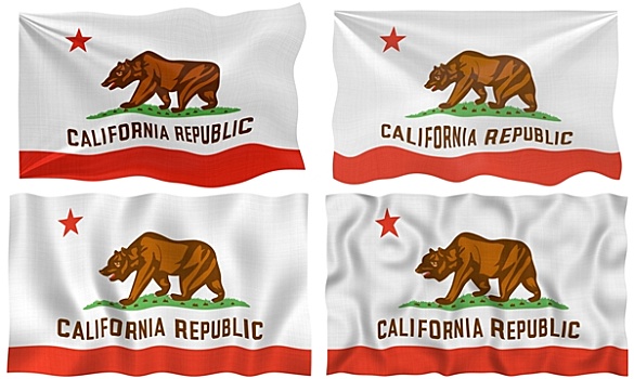 四个,旗帜,加利福尼亚