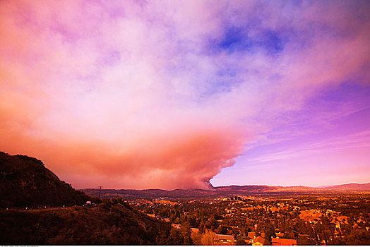 煙,刷,火,山谷,加利福尼亞,美國