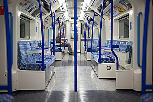 伦敦,地铁,车厢,一个,乘客,英格兰,英国,欧洲