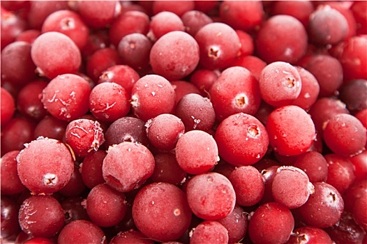 新鲜,冰冻,红色,蔓越莓