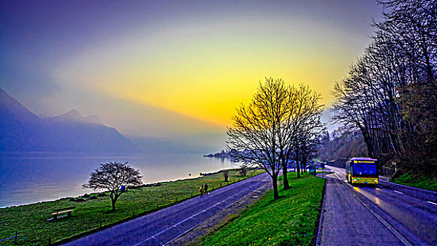 瑞士琉森湖泊