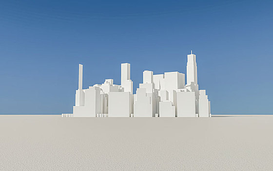 立体几何图形组合城市建筑模型