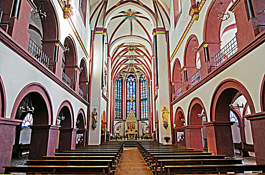 教堂,我们,女士,罗马式,科布伦茨,莱茵兰普法尔茨州,德国,欧洲