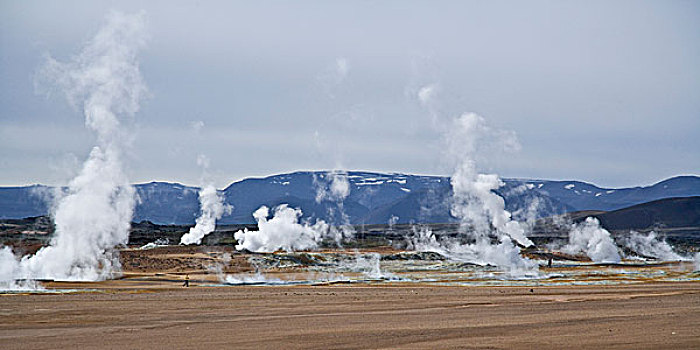 喷气孔,动作,地热,靠近,冰岛