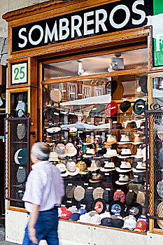 墨西哥帽,店,帽子,马约尔广场,马德里