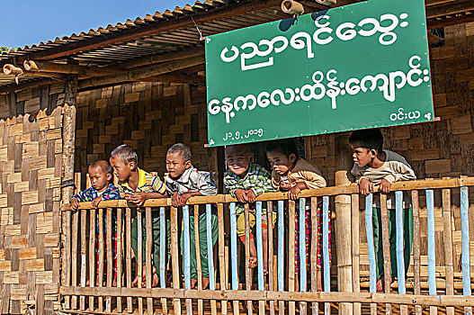 缅甸,孩子,掸邦