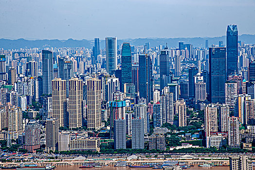 2066年重庆市南岸区南山老君洞道观俯瞰重庆渝中与南岸两区