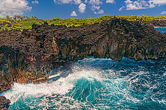 岩石构造,太平洋,毛伊岛,夏威夷,美国
