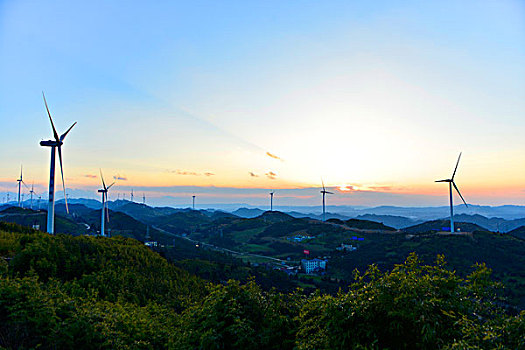 风电风车山峦