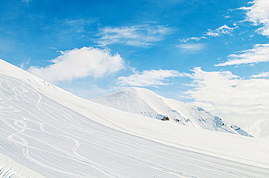 雪,山,鲜明,冬天,白天