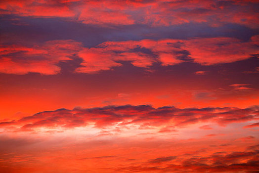 红色,云,暮色天空,日落,石荷州,德国,欧洲