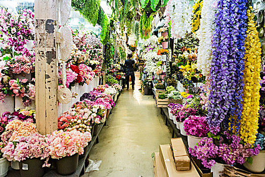 室内,假花,店,曼谷,泰国