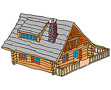 隔绝,木质,小屋