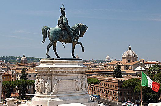 骑马雕像,国家,纪念建筑,以马利,罗马,意大利,欧洲