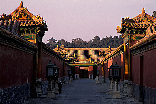 故宫,日落,北京,中国