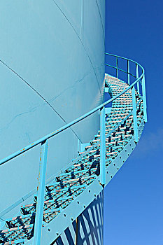 楼梯,油罐,朗伊尔城,斯瓦尔巴特群岛,斯匹次卑尔根岛,挪威
