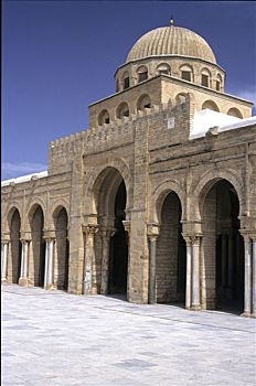 突尼斯,凯鲁万,大清真寺,拱,圆顶