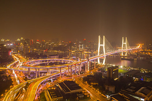 航拍上海南浦大桥