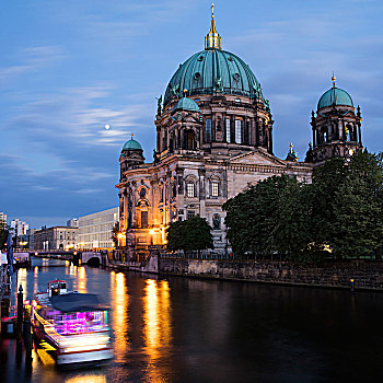 柏林大教堂,傍晚,柏林,德国,欧洲
