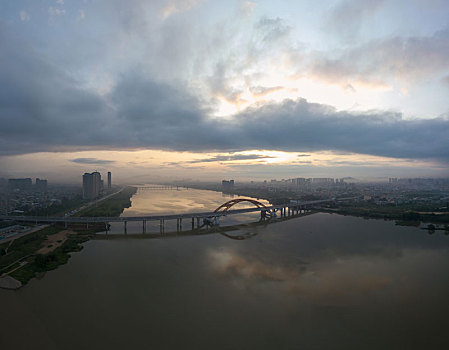 广东惠州隆生大桥航拍全景风光
