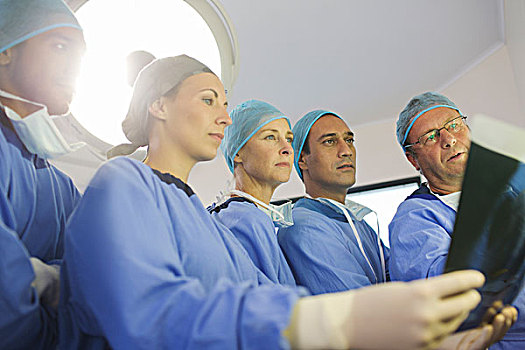 外科,看,x光,外科手术,手术室