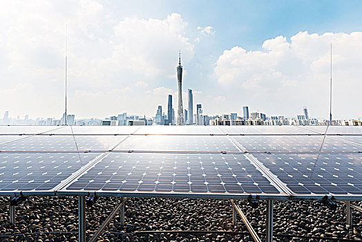 太阳能电池板,城市,现代
