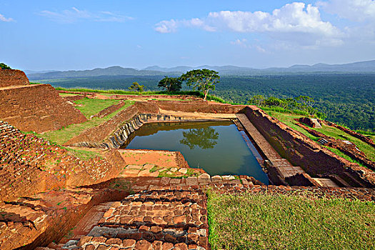 蓄水池,遗址,要塞,狮子岩,锡吉里耶,世界遗产,中央省,斯里兰卡,亚洲