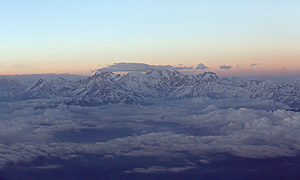 山峰,黄昏,安娜普纳地区,喜马拉雅山,尼泊尔,亚洲