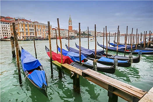 停泊,小船,码头,威尼斯