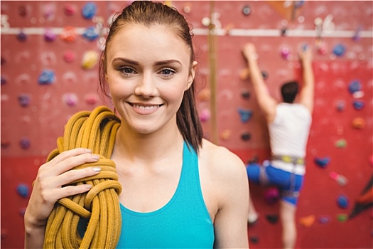 健身,女人,攀岩,墙壁