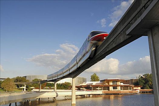单轨铁路,未来世界主题公园,迪斯尼世界,佛罗里达,美国