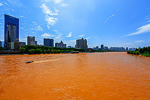 甘肃兰州黄河,漂流,中山桥