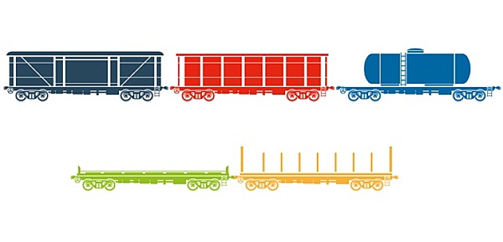 铁路,货车,矢量,插画