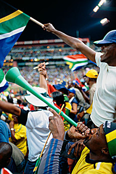 球迷,欢呼,足球比赛,公园,体育场,约翰内斯堡,南非