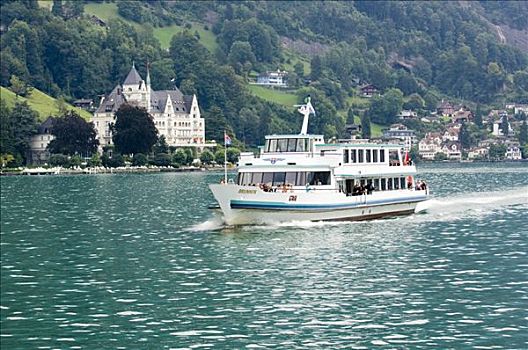 游船,湖,卢塞恩市,瑞士