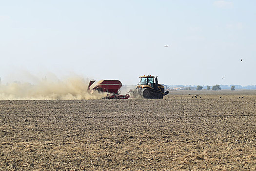 拖拉机,地点,肥料,土地,耕作