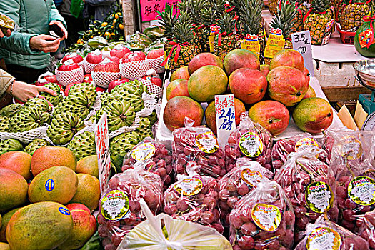 水果,市场,采石场,湾,香港