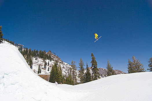 滑雪者,跳跃,巨大,加利福尼亚