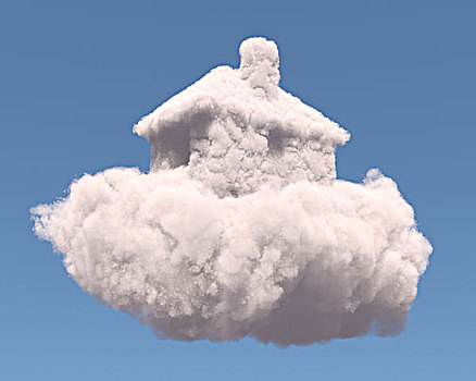 房子,形状,云