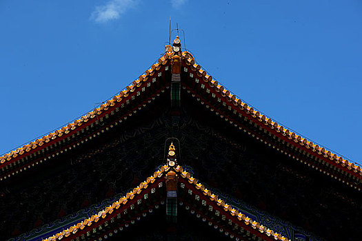 北京故宫神武门重檐庑殿屋顶