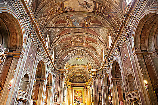 室内,圣母升天大教堂,加尔达,加尔达湖,意大利
