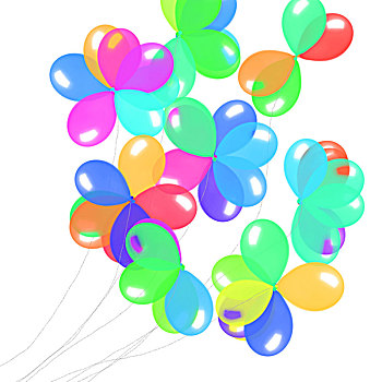 飞起来的彩色气球
