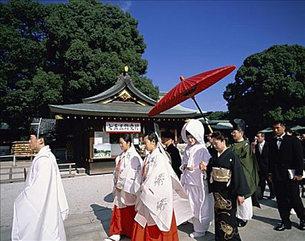 婚礼,明治神宫,东京,日本