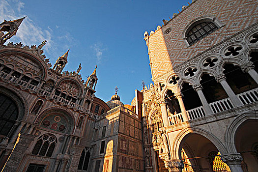 大教堂,宫殿,圣马可广场,广场,威尼斯,威尼托,意大利
