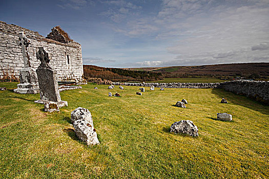 教堂,墓地,遗址,克雷尔县,爱尔兰