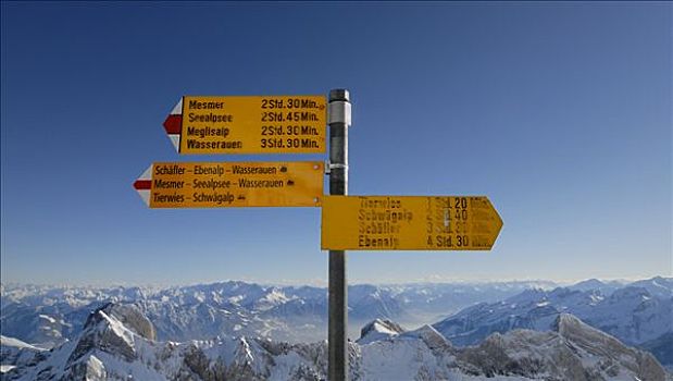 路标,上面,瑞士,欧洲