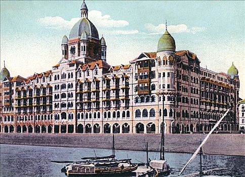 泰姬陵,宫殿,酒店,孟买,印度,早,20世纪