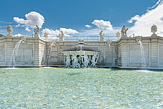 维也纳,奥地利,欧洲,喷泉,美景宫