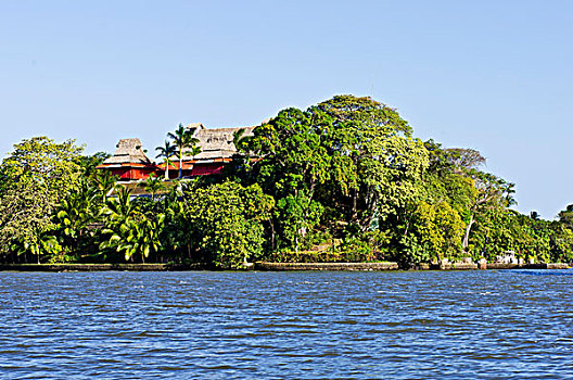 热带,植被,房子,小岛,湖,尼加拉瓜,中美洲
